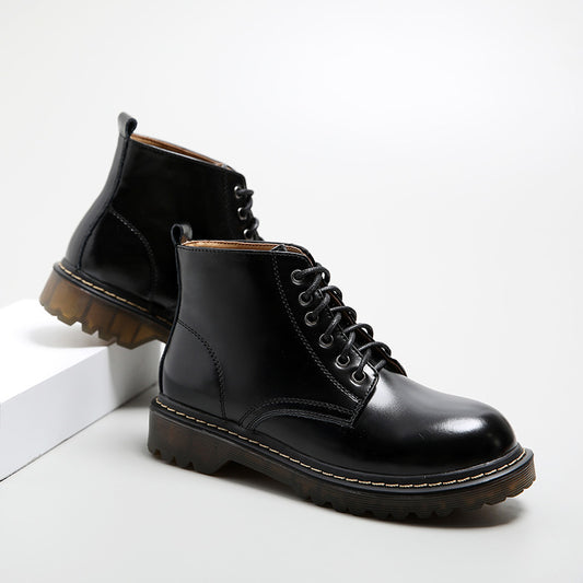 Vintage-Inspired Martin Boots for Women | Belted High-Top Leather Boots with Totem Details