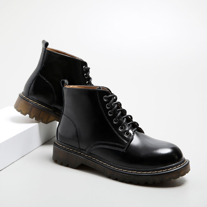 Vintage-Inspired Martin Boots for Women | Belted High-Top Leather Boots with Totem Details