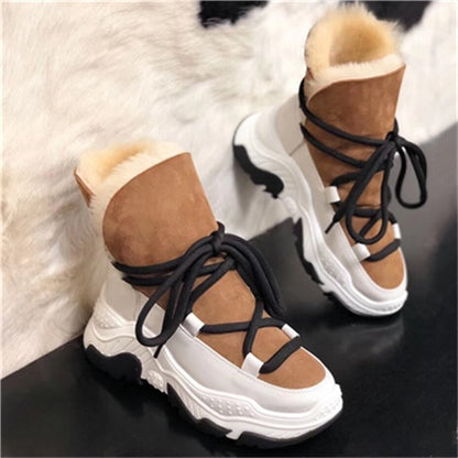 Korean-Inspired Winter Snow Boots for Women – Stylish High-Heel Waterproof Footwear