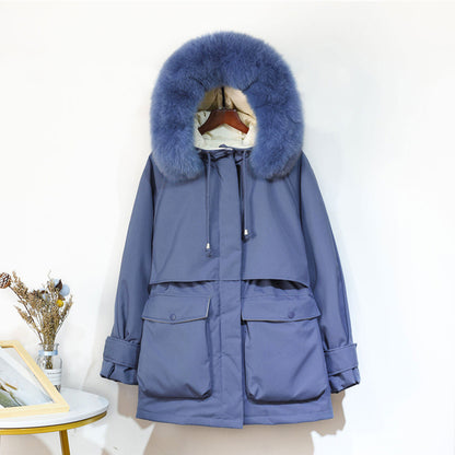 Fur Collar Duck Down Filling Warm Winter Coats For Women