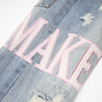 Unisex Ripped Denim Jeans – Streetwear Beggar-Chic Style