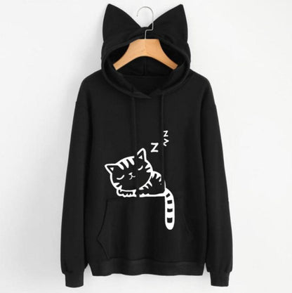 Women’s Casual Hoodie Sweatshirt with Cute Ears – Long Sleeve Pullover