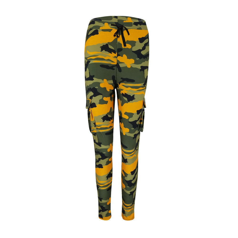 New Ripped Skinny Fit Sport Camouflage Women Pants