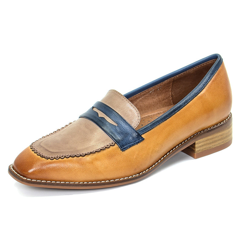 New Womens Soft Leather English Style Loafers Shoes