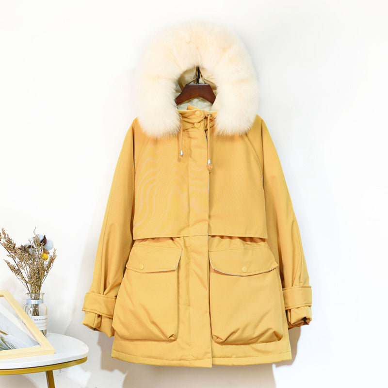 Fur Collar Duck Down Filling Warm Winter Coats For Women