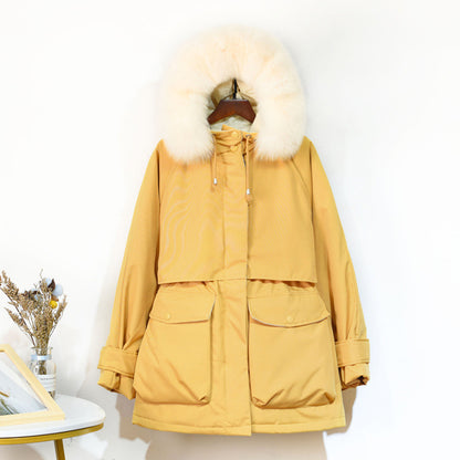 Fur Collar Duck Down Filling Warm Winter Coats For Women