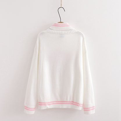 Cute & Casual Comfort Cartoon Cotton College-Style Sweater