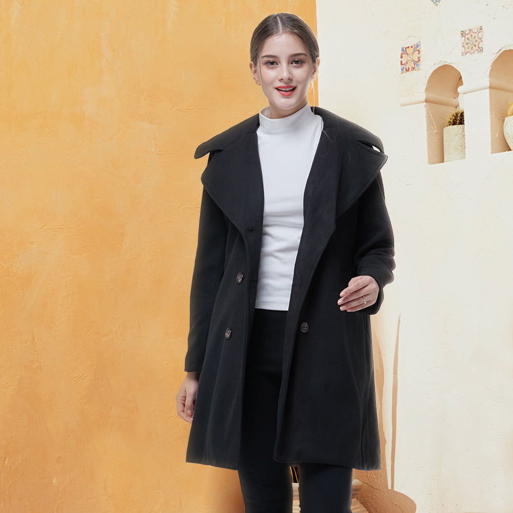 Women's Double-Breasted Woolen Coat – Coats Outfits Women & Elegant Winter Style