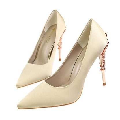 Women’s 10cm High Heel Shoes | Elegant Metal-Detail Pumps