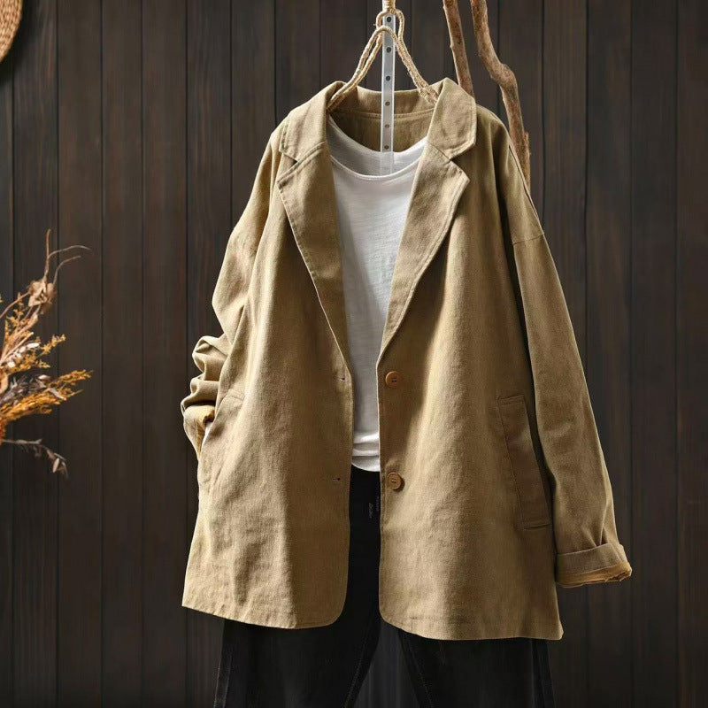 Army Green Womens Autumn Style Thin Long Jackets