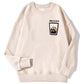 MOCHA Cat Cup Printed Crew Neck Sweatshirts