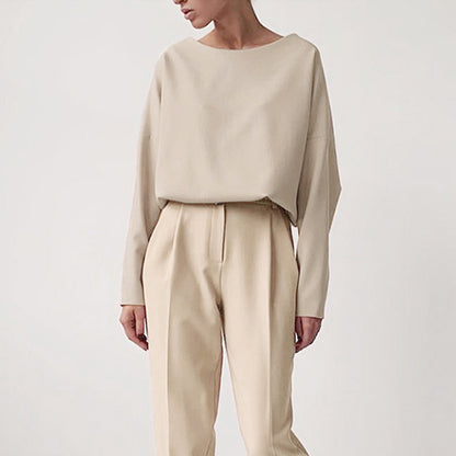 Women Light Weight Zipper Fly Office Pants