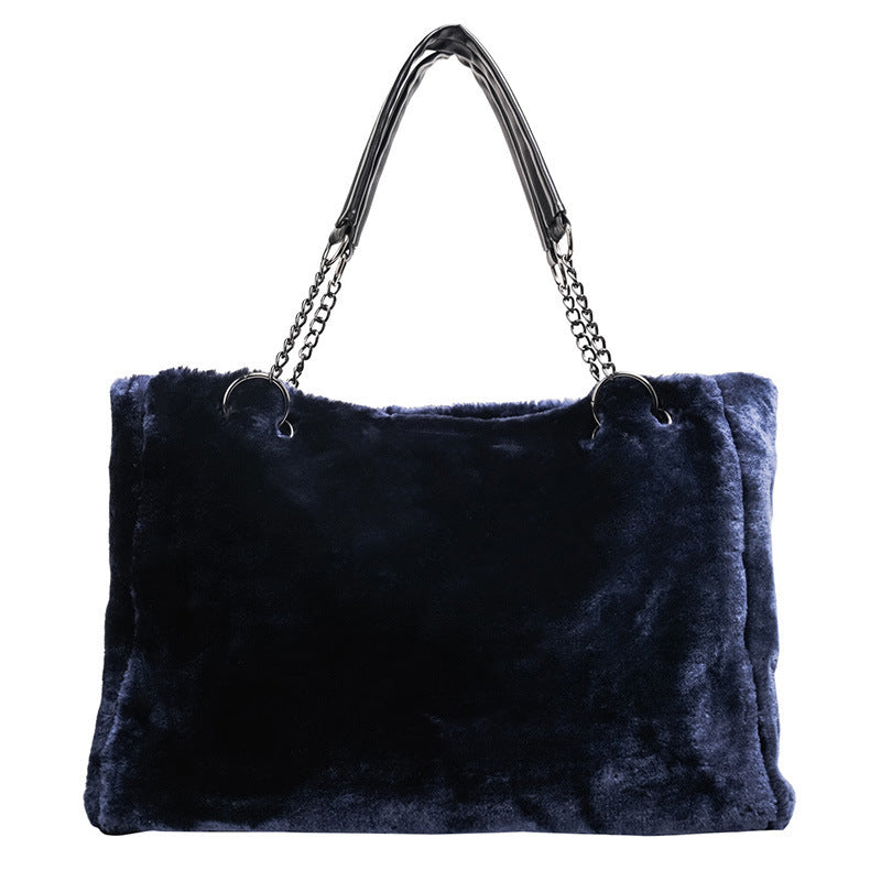 Ultra-Soft Plush Handbag Wool Fabric Cozy Casual Bag