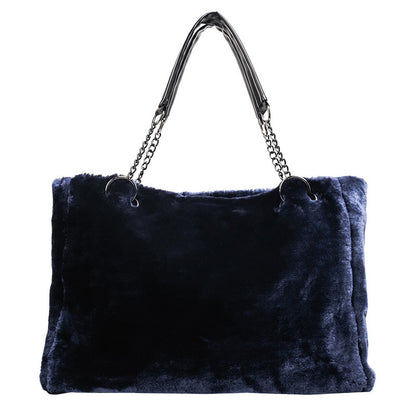 Ultra-Soft Plush Handbag Wool Fabric Cozy Casual Bag