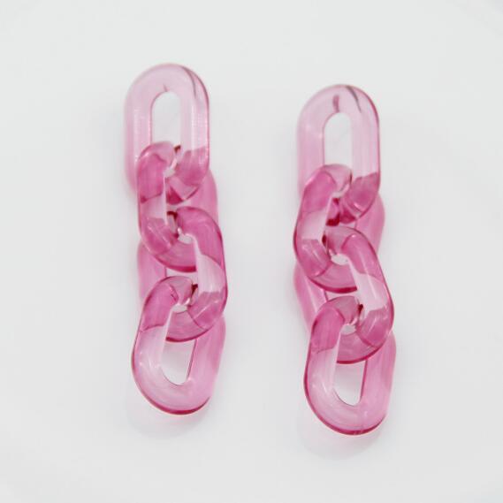 Earrings Colorful Jelly Chain Drop Geometric Design Jewelry Trend 2025