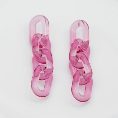 Earrings Colorful Jelly Chain Drop Geometric Design Jewelry Trend 2025