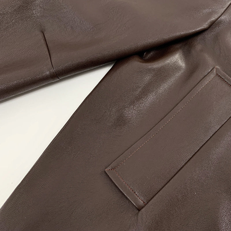 Short Leather Jacket with Pointed Collar – Jackets for Women & Fall Outfits