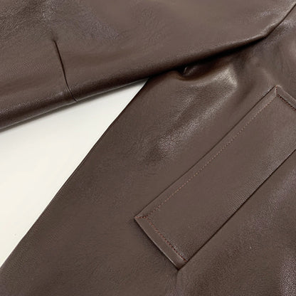 Short Leather Jacket with Pointed Collar – Jackets for Women & Fall Outfits