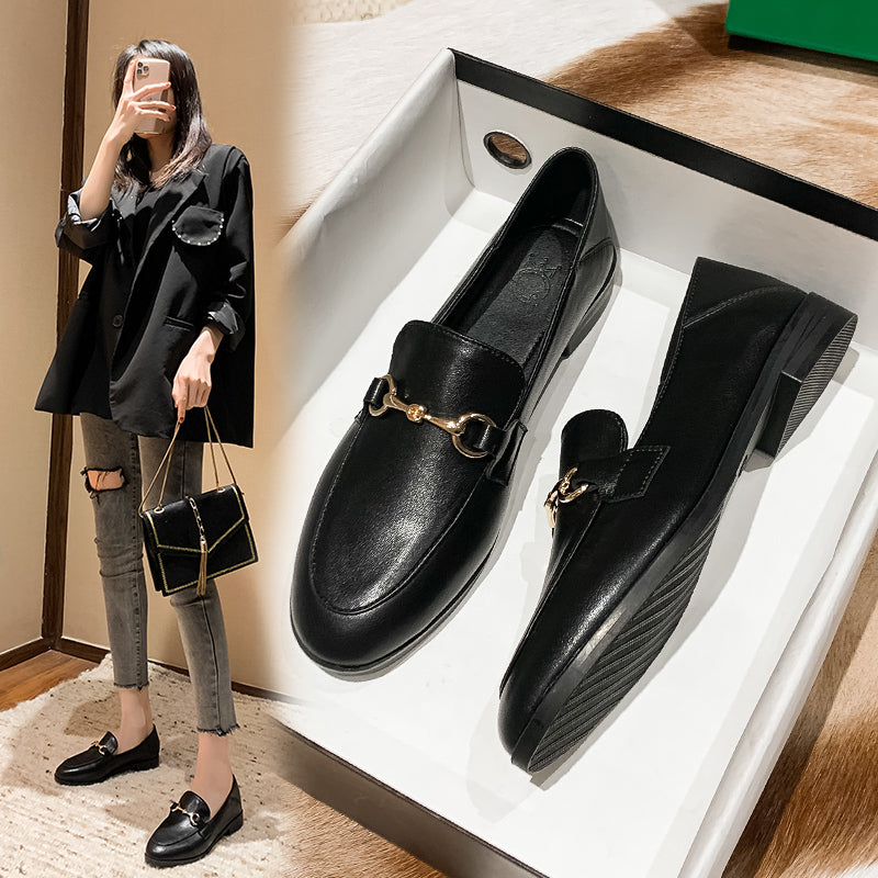 Black Designer Flat Women Shiny Elegant Shoes