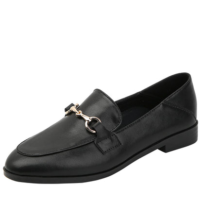 Black Designer Flat Women Shiny Elegant Shoes