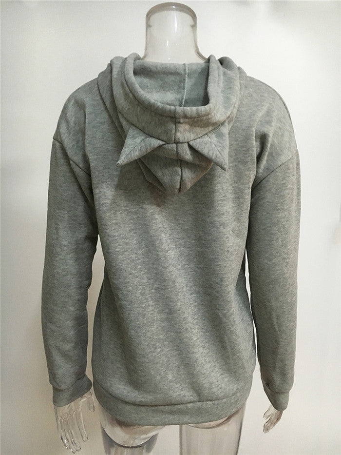 Women's Casual Long Sleeve Crop Hoodie – Street Style Batwing Pullover