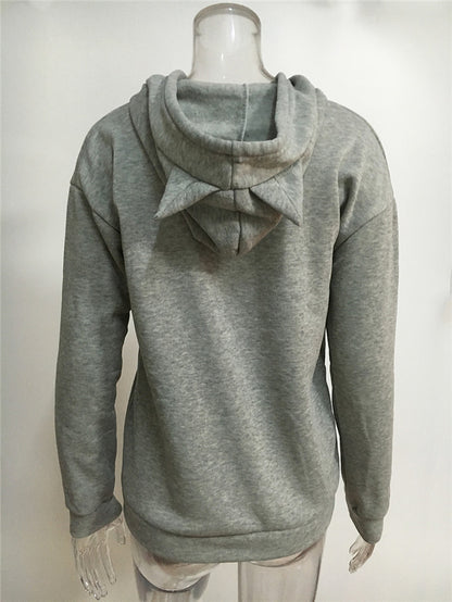 Women's Casual Long Sleeve Crop Hoodie – Street Style Batwing Pullover