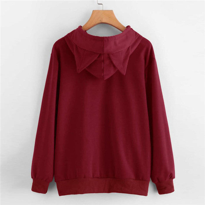 Women's Casual Long Sleeve Crop Hoodie – Street Style Batwing Pullover