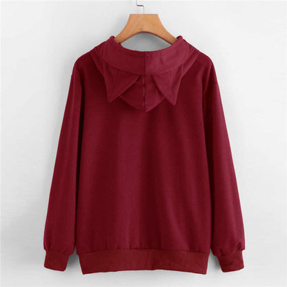 Women's Casual Long Sleeve Crop Hoodie – Street Style Batwing Pullover