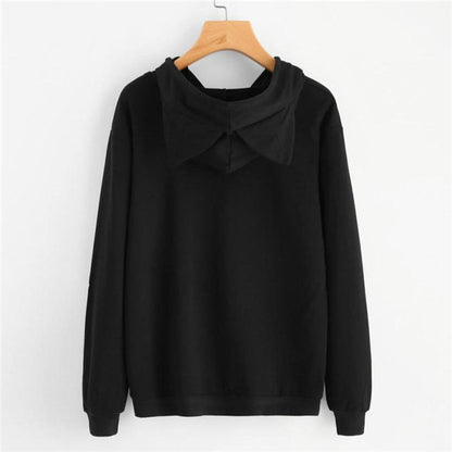 Women's Casual Long Sleeve Crop Hoodie – Street Style Batwing Pullover