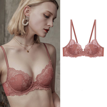 Anti Sagging Lace Embroidered Small Chest Ladies Bra
