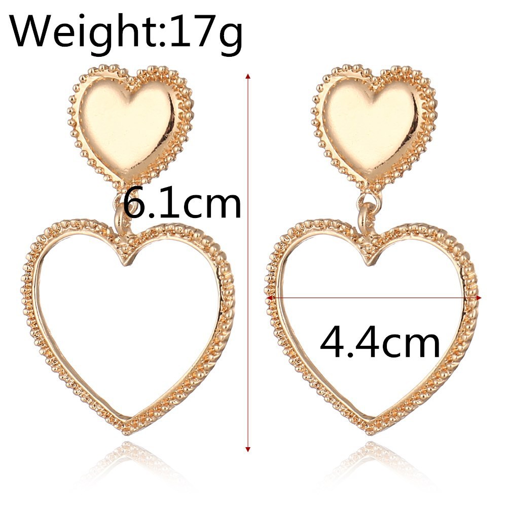 Earrings Gold Hollow Heart Statement Bold Design Jewelry Trend 2025