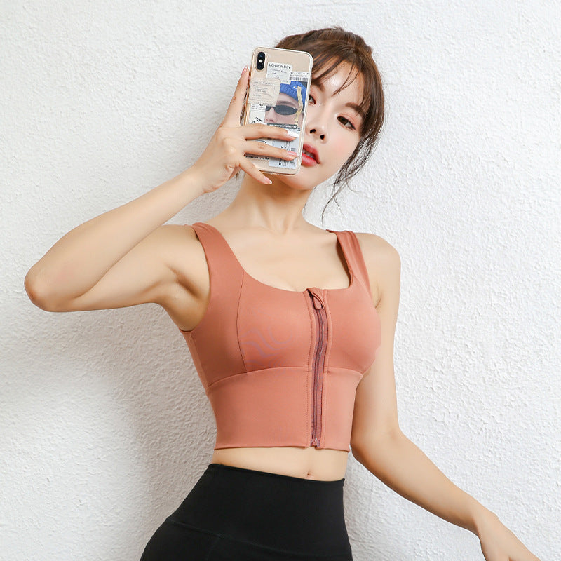 Zip-Front Sports Bra – Medium Impact Support & Stylish Fit