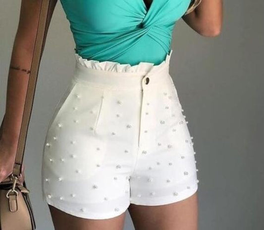 High Waist Sexy Beaded Shorts Women – Party & Summer Outfit