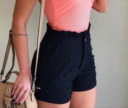 High Waist Sexy Beaded Shorts Women – Party & Summer Outfit
