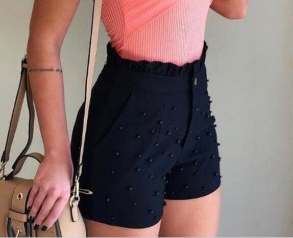 High Waist Sexy Beaded Shorts Women – Party & Summer Outfit