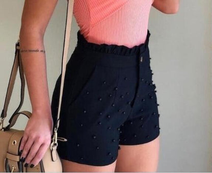 High Waist Sexy Beaded Shorts Women – Party & Summer Outfit