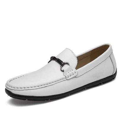 Genuine Leather Summer Style White Black Shoes