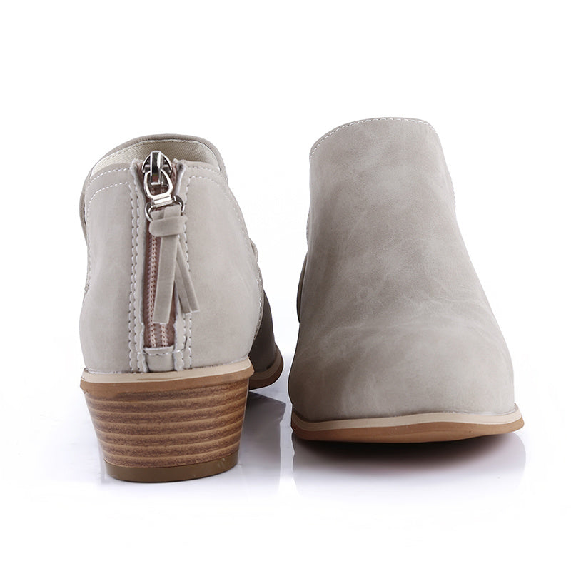 Elegant Faux Suede Low Heel Women Winter Ankle Boots