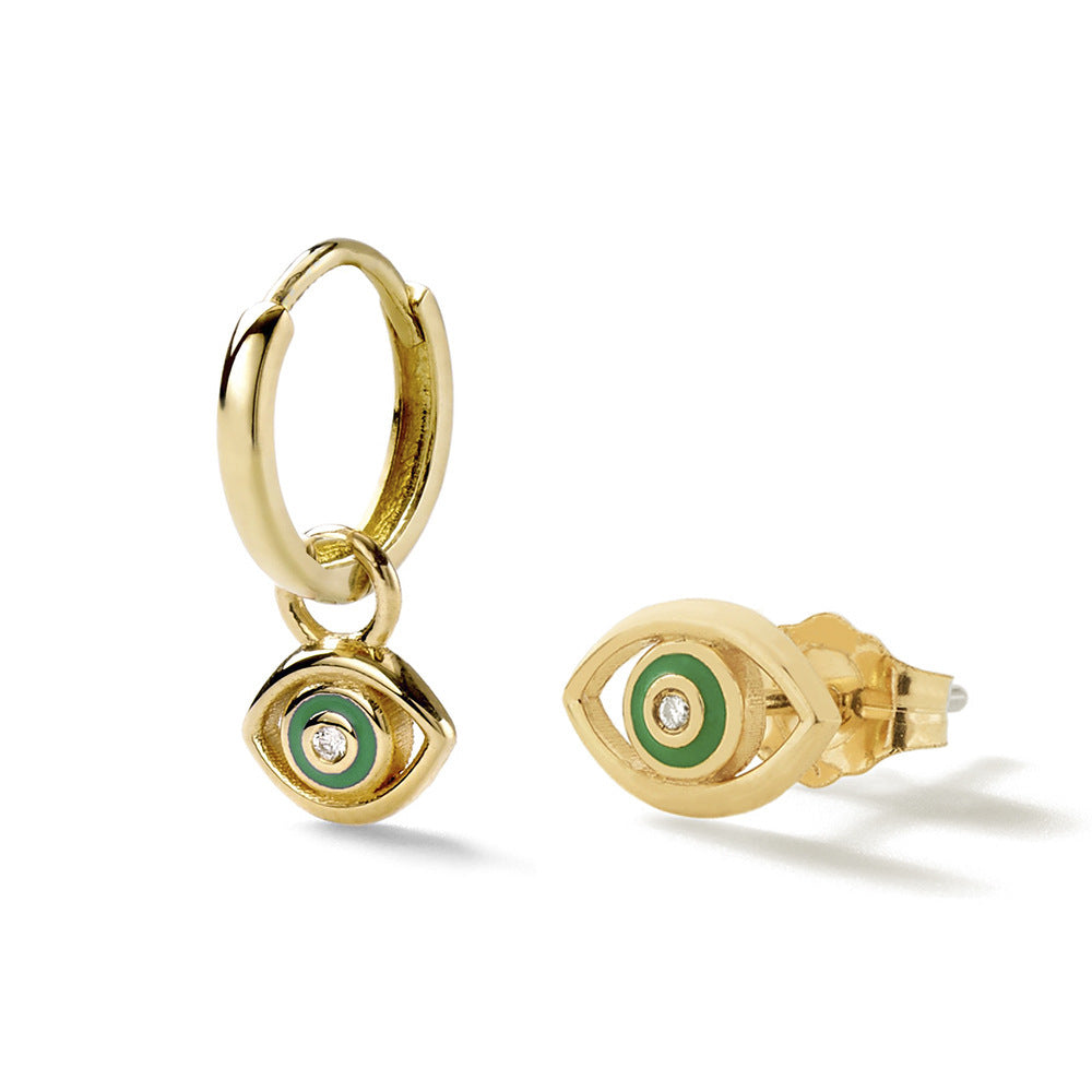 Earrings Diamond Devil's Eye Stud Symbolic Design Jewelry Trend 2025