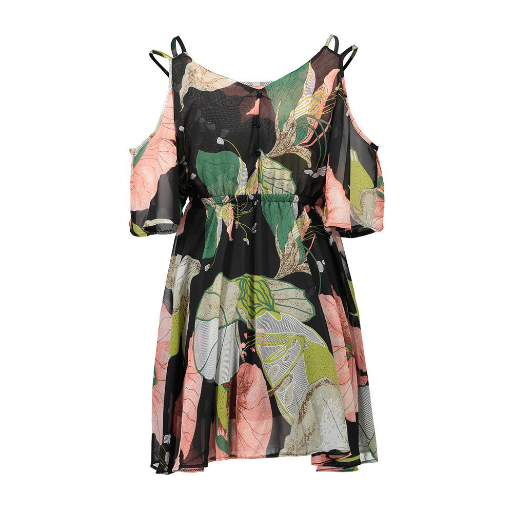 Plus Size Off-Shoulder Chiffon Dress | Flowy Summer Outfit & Beach Vacation Dress for Women