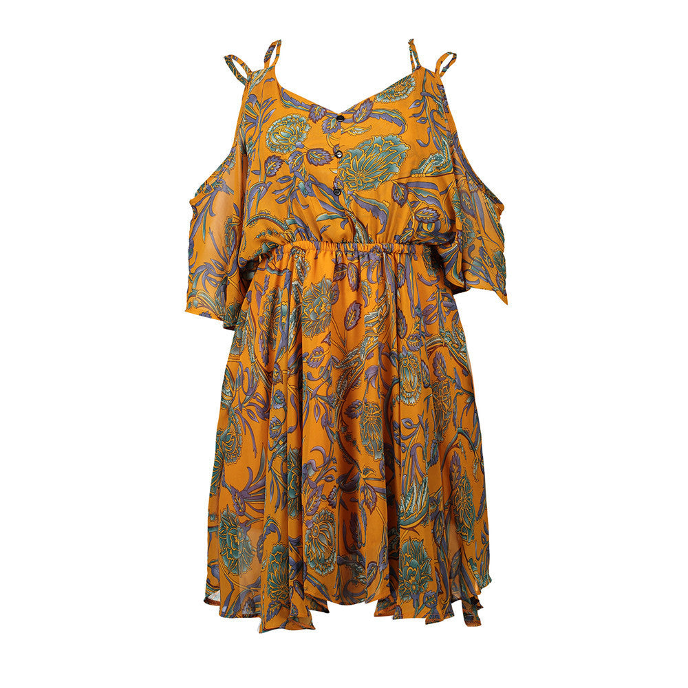 Plus Size Off-Shoulder Chiffon Dress | Flowy Summer Outfit & Beach Vacation Dress for Women