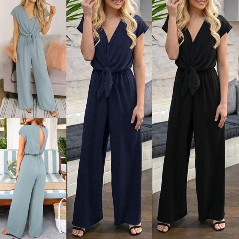 Button-Up Summer Jumpsuit for Women – Casual T-Shirt Top One-Piece Outfit