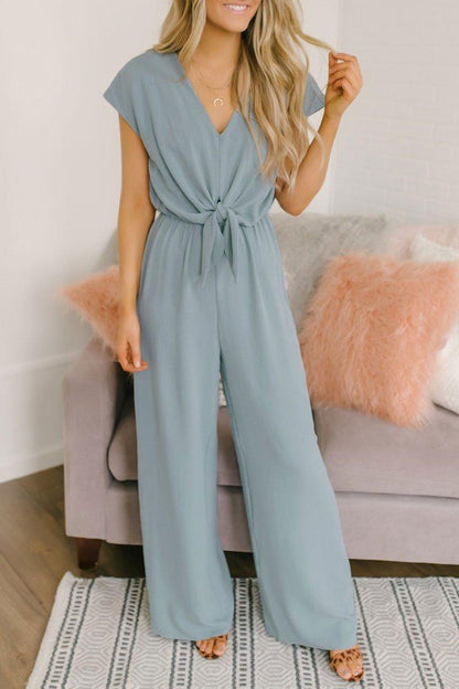 Button-Up Summer Jumpsuit for Women – Casual T-Shirt Top One-Piece Outfit