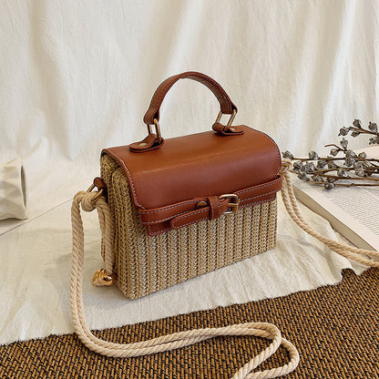 Small Horizontal Square Woven Handbag Chic Sophistication
