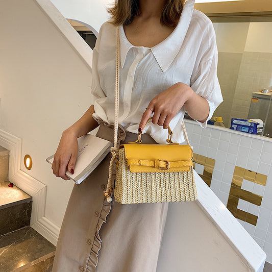 Small Horizontal Square Woven Handbag Chic Sophistication