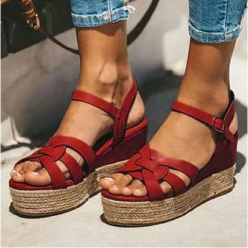 Thick Sole Wedge Heel Gladiator Sandals For Women