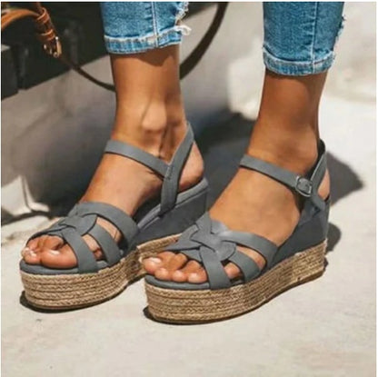 Thick Sole Wedge Heel Gladiator Sandals For Women