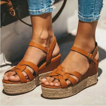 Thick Sole Wedge Heel Gladiator Sandals For Women