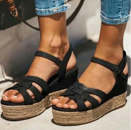 Thick Sole Wedge Heel Gladiator Sandals For Women
