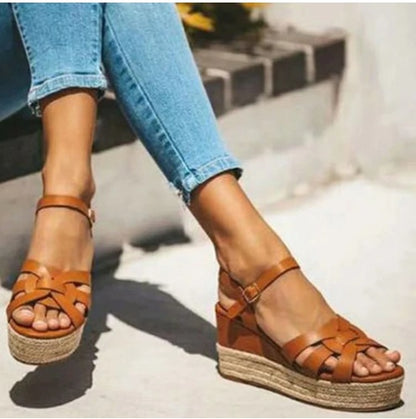 Thick Sole Wedge Heel Gladiator Sandals For Women